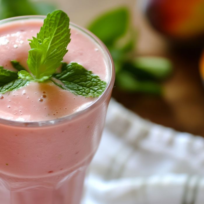 Yogurt-Free Strawberry Peach Smoothie Recipe